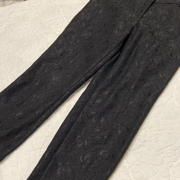 Ann Taylor Floral Lace Black Pants size 6 - Picture 9 of 11